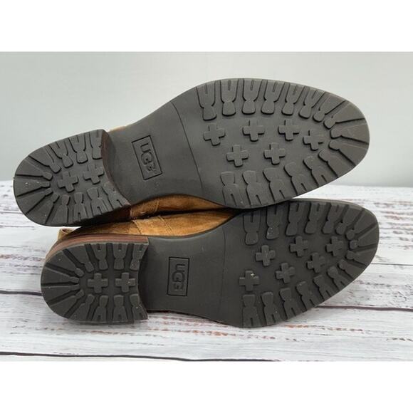 UGG Womens Mcclaire Ankle Boots Round Toe Elastic Gore Suede Brown Size 8 - Picture 12 of 12